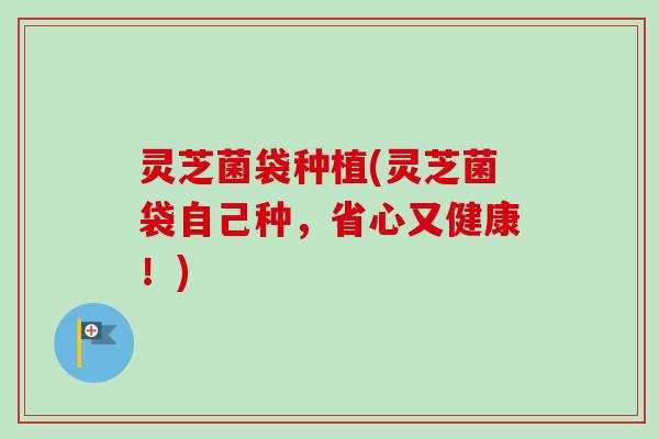灵芝菌袋种植(灵芝菌袋自己种，省心又健康！)