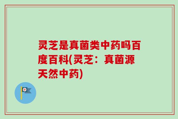灵芝是真菌类吗百度百科(灵芝:真菌源天然) 灵芝是真菌类吗百度百科(灵芝:真菌源天然)