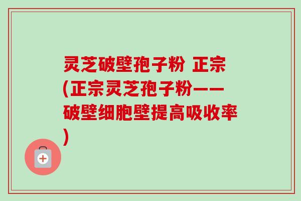 灵芝破壁孢子粉 正宗(正宗灵芝孢子粉——破壁细胞壁提高吸收率)