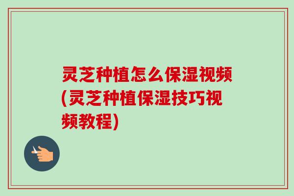 灵芝种植怎么保湿视频(灵芝种植保湿技巧视频教程) 灵芝种植怎么保湿视频(灵芝种植保湿技巧视频教程)