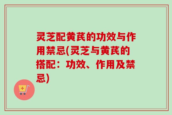 灵芝配黄芪的功效与作用禁忌(灵芝与黄芪的搭配:功效、作用及禁忌) 灵芝配黄芪的功效与作用禁忌(灵芝与黄芪的搭配:功效、作用及禁忌)