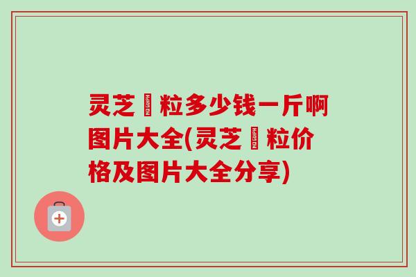 灵芝粿粒多少钱一斤啊图片大全(灵芝粿粒价格及图片大全分享)