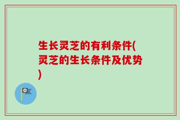 生长灵芝的有利条件(灵芝的生长条件及优势) 生长灵芝的有利条件(灵芝的生长条件及优势)