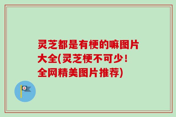 灵芝都是有梗的嘛图片大全(灵芝梗不可少！全网精美图片推荐)