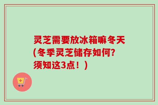 灵芝需要放冰箱嘛冬天(冬季灵芝储存如何？须知这3点！)