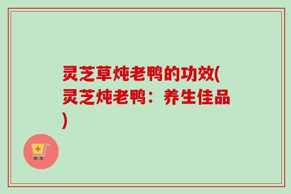 灵芝草炖老鸭的功效(灵芝炖老鸭:养生佳品) 灵芝草炖老鸭的功效(灵芝炖老鸭:养生佳品)