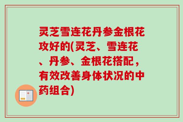 灵芝雪连花丹参金根花攻好的(灵芝、雪连花、丹参、金根花搭配,有效改善身体状况的组合) 灵芝雪连花丹参金根花攻好的(灵芝、雪连花、丹参、金根花搭配,有效改善身体状况的组合)