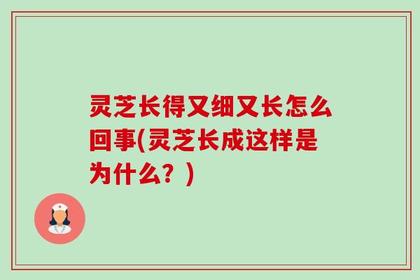 灵芝长得又细又长怎么回事(灵芝长成这样是为什么？)