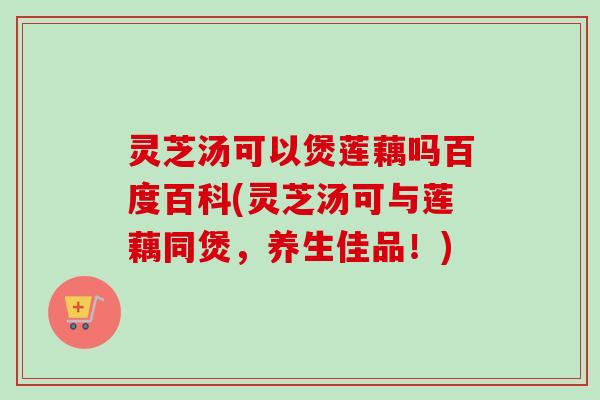 灵芝汤可以煲莲藕吗百度百科(灵芝汤可与莲藕同煲，养生佳品！)