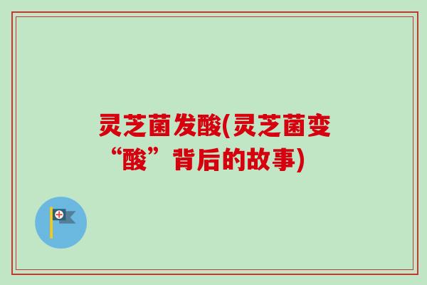灵芝菌发酸(灵芝菌变“酸”背后的故事) 灵芝菌发酸(灵芝菌变“酸”背后的故事)
