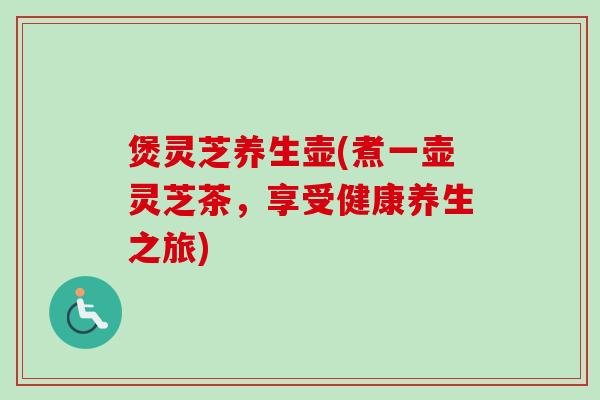 煲灵芝养生壶(煮一壶灵芝茶，享受健康养生之旅)