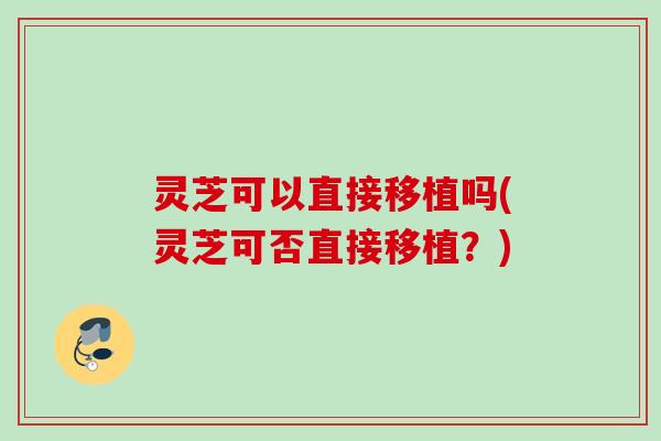 灵芝可以直接移植吗(灵芝可否直接移植?) 灵芝可以直接移植吗(灵芝可否直接移植?)