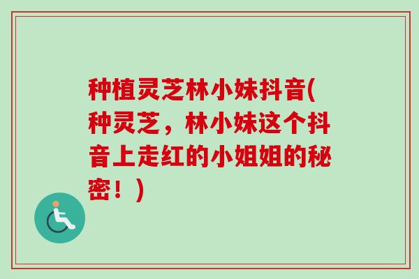 种植灵芝林小妹抖音(种灵芝,林小妹这个抖音上走红的小姐姐的秘密!) 种植灵芝林小妹抖音(种灵芝,林小妹这个抖音上走红的小姐姐的秘密!)
