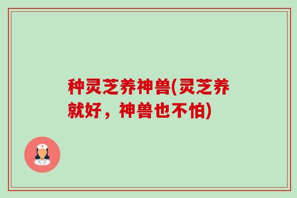 种灵芝养神兽(灵芝养就好,神兽也不怕) 种灵芝养神兽(灵芝养就好,神兽也不怕)