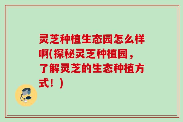 灵芝种植生态园怎么样啊(探秘灵芝种植园,了解灵芝的生态种植方式!) 灵芝种植生态园怎么样啊(探秘灵芝种植园,了解灵芝的生态种植方式!)