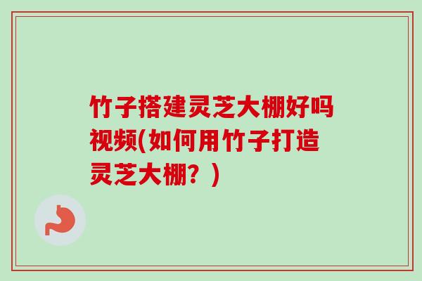 竹子搭建灵芝大棚好吗视频(如何用竹子打造灵芝大棚？)