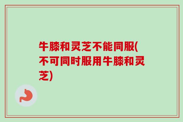 牛膝和灵芝不能同服(不可同时服用牛膝和灵芝)