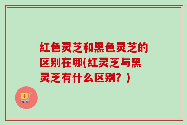 红色灵芝和黑色灵芝的区别在哪(红灵芝与黑灵芝有什么区别?) 红色灵芝和黑色灵芝的区别在哪(红灵芝与黑灵芝有什么区别?)