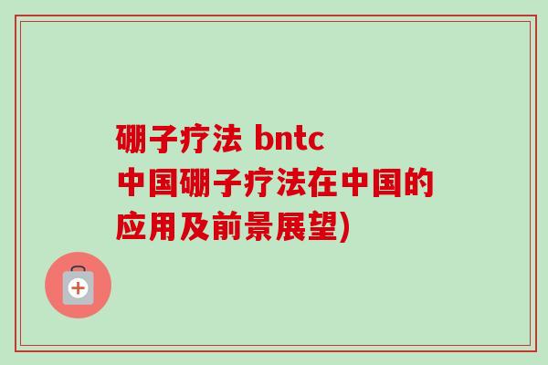 硼子疗法 bntc 中国硼子疗法在中国的应用及前景展望) 硼子疗法 bntc 中国硼子疗法在中国的应用及前景展望)
