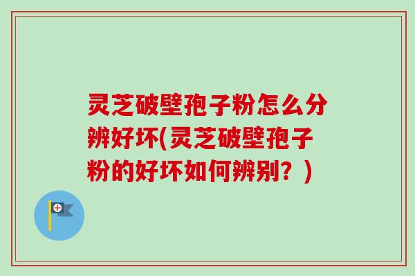 灵芝破壁孢子粉怎么分辨好坏(灵芝破壁孢子粉的好坏如何辨别?) 灵芝破壁孢子粉怎么分辨好坏(灵芝破壁孢子粉的好坏如何辨别?)