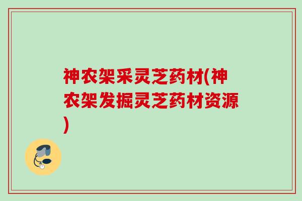 神农架采灵芝药材(神农架发掘灵芝药材资源) 神农架采灵芝药材(神农架发掘灵芝药材资源)