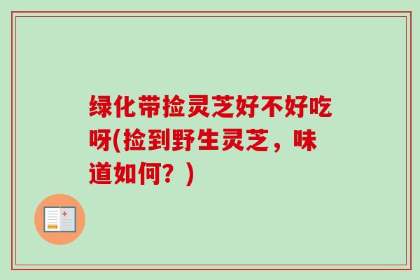 绿化带捡灵芝好不好吃呀(捡到野生灵芝,味道如何?) 绿化带捡灵芝好不好吃呀(捡到野生灵芝,味道如何?)