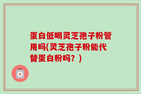 蛋白低喝灵芝孢子粉管用吗(灵芝孢子粉能代替蛋白粉吗？)