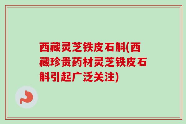 西藏灵芝铁皮石斛(西藏珍贵药材灵芝铁皮石斛引起广泛关注) 西藏灵芝铁皮石斛(西藏珍贵药材灵芝铁皮石斛引起广泛关注)