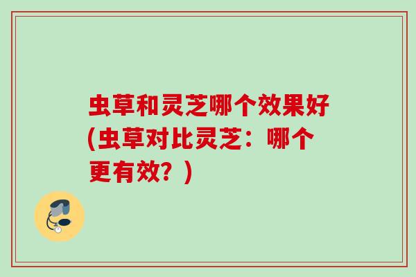 虫草和灵芝哪个效果好(虫草对比灵芝:哪个更有效?) 虫草和灵芝哪个效果好(虫草对比灵芝:哪个更有效?)