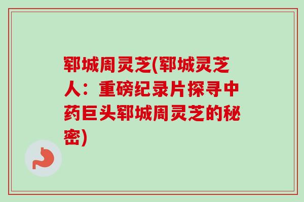 郓城周灵芝(郓城灵芝人：重磅纪录片探寻巨头郓城周灵芝的秘密)