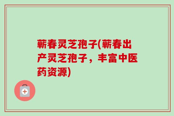 蕲春灵芝孢子(蕲春出产灵芝孢子,丰富中医药资源) 蕲春灵芝孢子(蕲春出产灵芝孢子,丰富中医药资源)