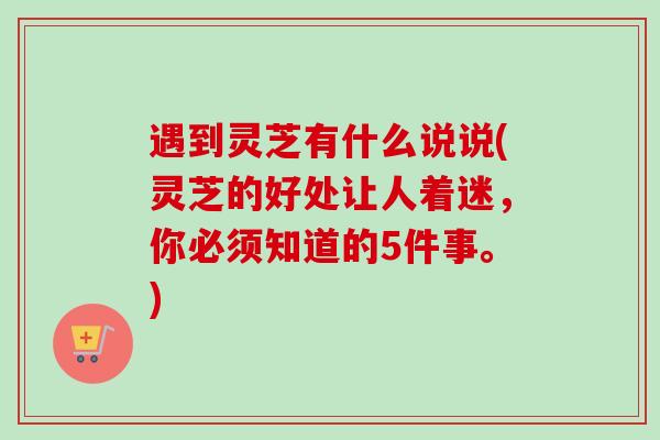 遇到灵芝有什么说说(灵芝的好处让人着迷,你必须知道的5件事。) 遇到灵芝有什么说说(灵芝的好处让人着迷,你必须知道的5件事。)