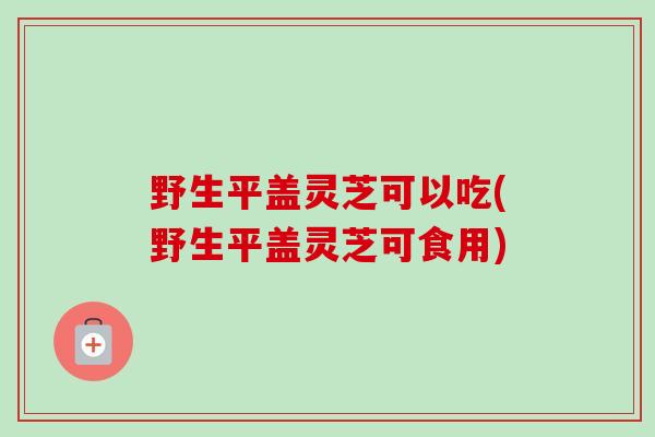 野生平盖灵芝可以吃(野生平盖灵芝可食用) 野生平盖灵芝可以吃(野生平盖灵芝可食用)