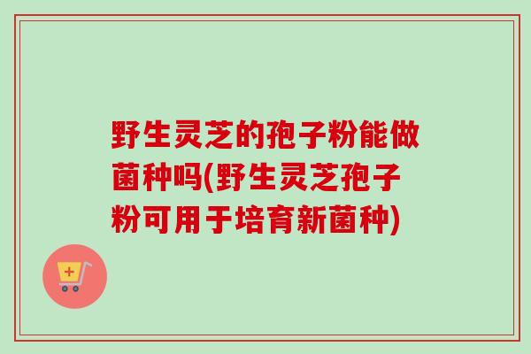 野生灵芝的孢子粉能做菌种吗(野生灵芝孢子粉可用于培育新菌种) 野生灵芝的孢子粉能做菌种吗(野生灵芝孢子粉可用于培育新菌种)