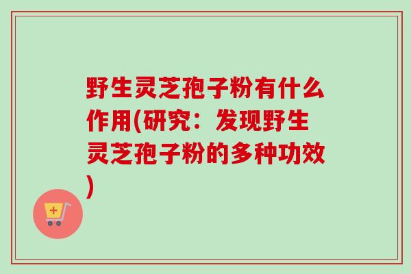 野生灵芝孢子粉有什么作用(研究:发现野生灵芝孢子粉的多种功效) 野生灵芝孢子粉有什么作用(研究:发现野生灵芝孢子粉的多种功效)