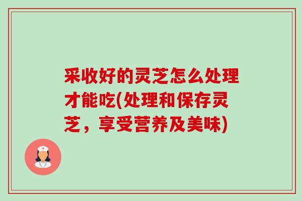 采收好的灵芝怎么处理才能吃(处理和保存灵芝,享受营养及美味) 采收好的灵芝怎么处理才能吃(处理和保存灵芝,享受营养及美味)