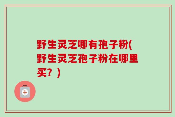 野生灵芝哪有孢子粉(野生灵芝孢子粉在哪里买？)