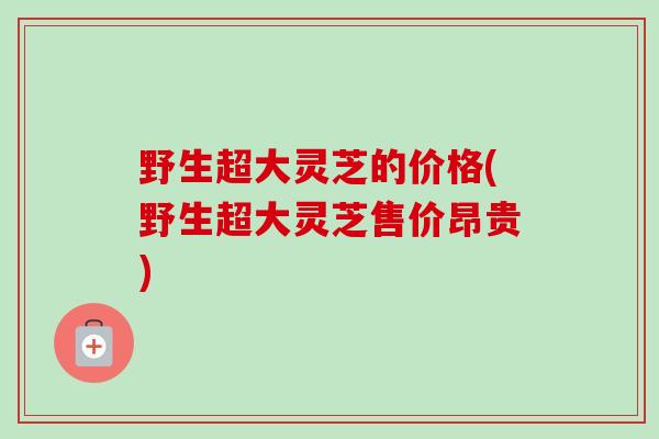 野生超大灵芝的价格(野生超大灵芝售价昂贵) 野生超大灵芝的价格(野生超大灵芝售价昂贵)