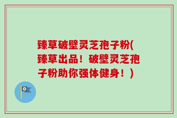 臻草破壁灵芝孢子粉(臻草出品！破壁灵芝孢子粉助你强体健身！)