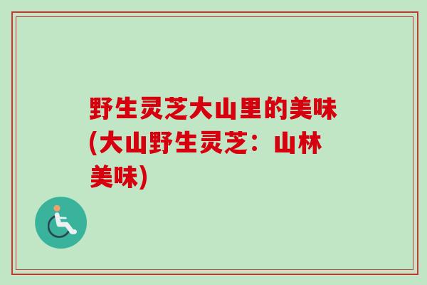 野生灵芝大山里的美味(大山野生灵芝:山林美味) 野生灵芝大山里的美味(大山野生灵芝:山林美味)