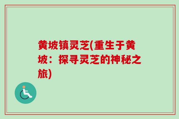 黄坡镇灵芝(重生于黄坡:探寻灵芝的神秘之旅) 黄坡镇灵芝(重生于黄坡:探寻灵芝的神秘之旅)