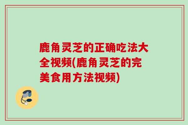 鹿角灵芝的正确吃法大全视频(鹿角灵芝的完美食用方法视频) 鹿角灵芝的正确吃法大全视频(鹿角灵芝的完美食用方法视频)