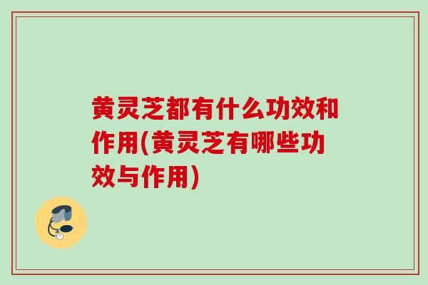 黄灵芝都有什么功效和作用(黄灵芝有哪些功效与作用) 黄灵芝都有什么功效和作用(黄灵芝有哪些功效与作用)