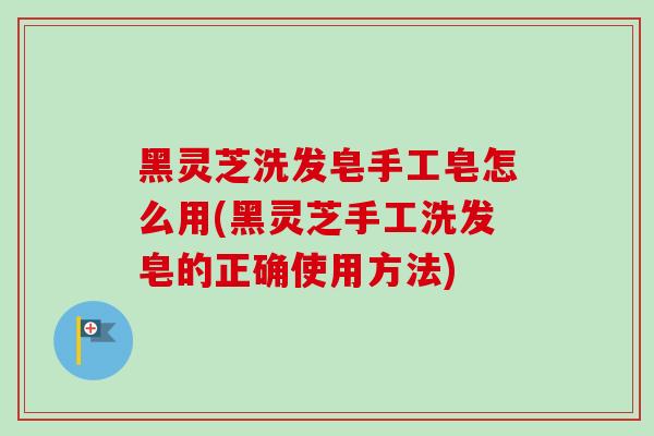 黑灵芝洗发皂手工皂怎么用(黑灵芝手工洗发皂的正确使用方法) 黑灵芝洗发皂手工皂怎么用(黑灵芝手工洗发皂的正确使用方法)