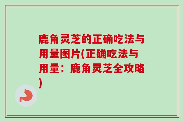 鹿角灵芝的正确吃法与用量图片(正确吃法与用量：鹿角灵芝全攻略)