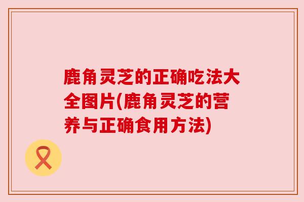 鹿角灵芝的正确吃法大全图片(鹿角灵芝的营养与正确食用方法)