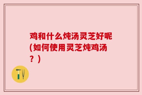 鸡和什么炖汤灵芝好呢(如何使用灵芝炖鸡汤?) 鸡和什么炖汤灵芝好呢(如何使用灵芝炖鸡汤?)