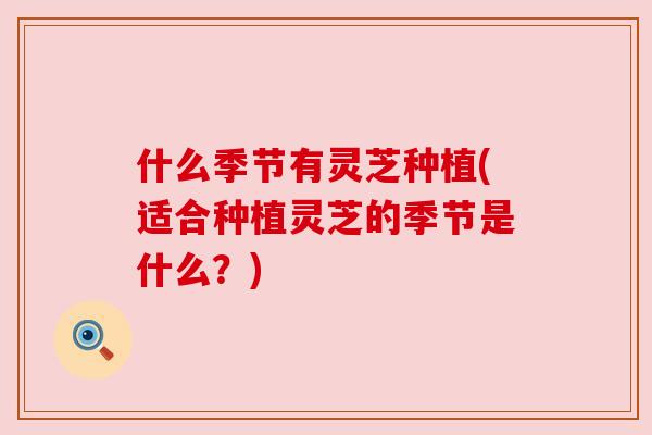 什么季节有灵芝种植(适合种植灵芝的季节是什么？)