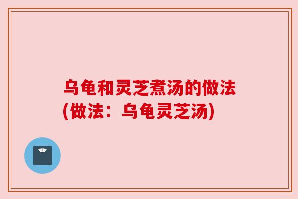 乌龟和灵芝煮汤的做法(做法：乌龟灵芝汤)