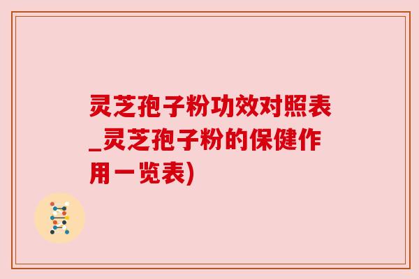 灵芝孢子粉功效对照表_灵芝孢子粉的保健作用一览表) 灵芝孢子粉功效对照表_灵芝孢子粉的保健作用一览表)